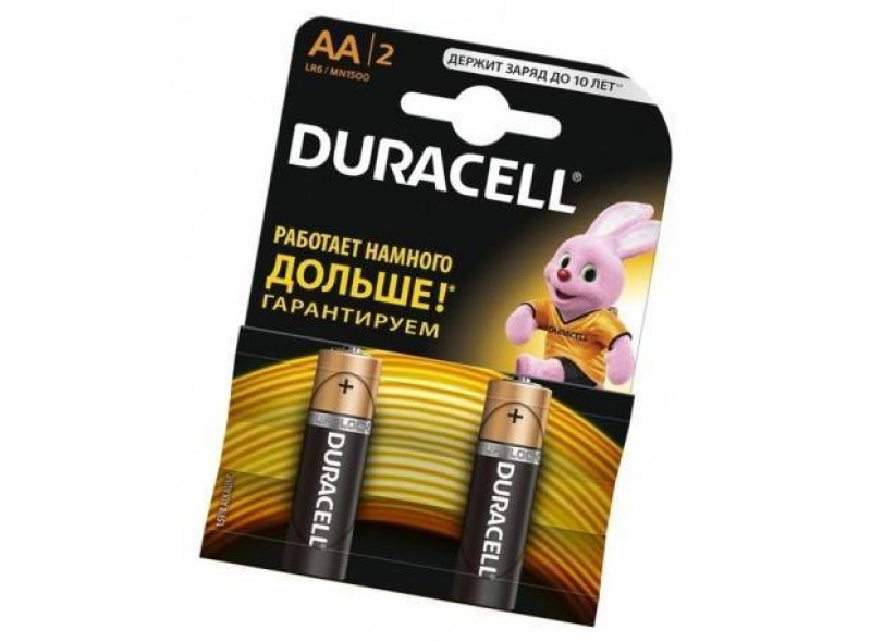 Батарея Duracell LR6 (MN1500, AA, алкалиновая, 2шт. 