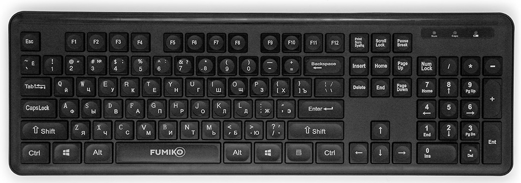 Клавиатура+мышь беспроводные FUMIKO Office Set (FSA-02-K, бесшумные, black)