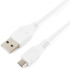 Кабель USB 2.0 Am - micro USB 0.5m (CCP-mUSB2-AMBM-W-0.5M, медь, 2.4A, экранированный, white) Cablexpert
