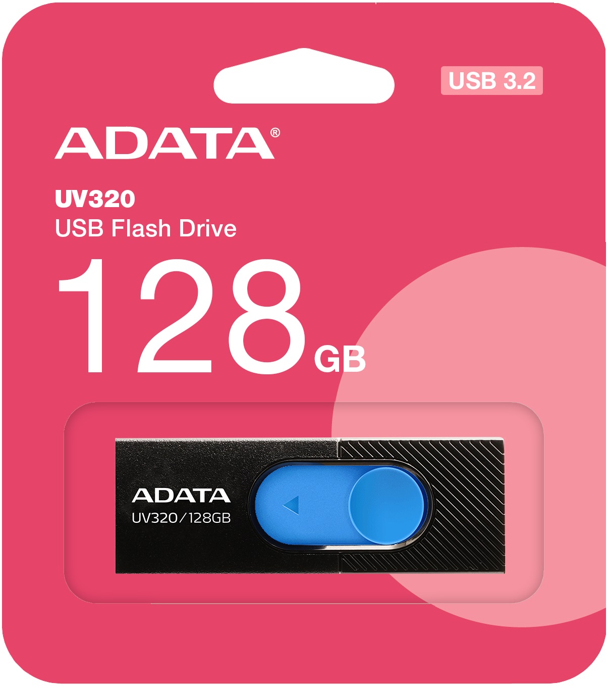 Флеш накопитель USB 3.2 128Gb ADATA UV320 (AUV320-128G-RBKBL, 100MB/s, black-blue)