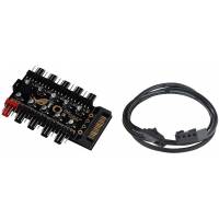Разветвитель питания SATA (m) -> 10x Fan 3 pin (m) (ROG, black)