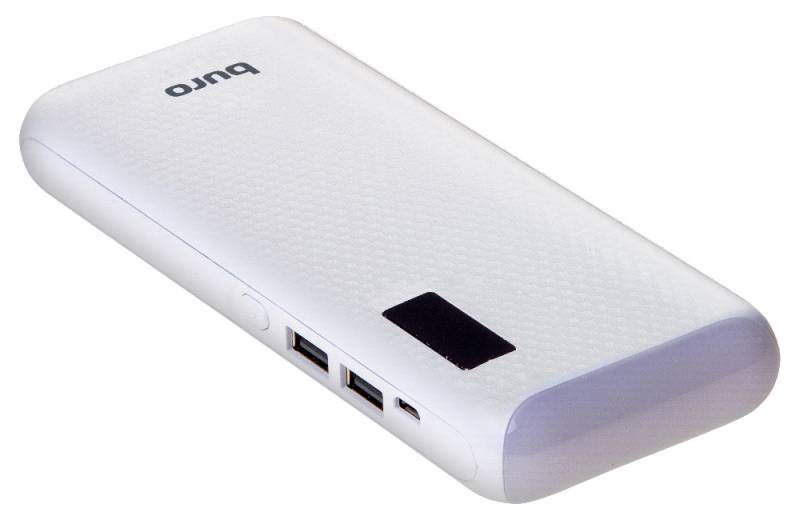 Внешний аккумулятор Buro RC-12750W (литий-ионный, 12750mAh, выход 2*USB - 1A, вход 1А, white)