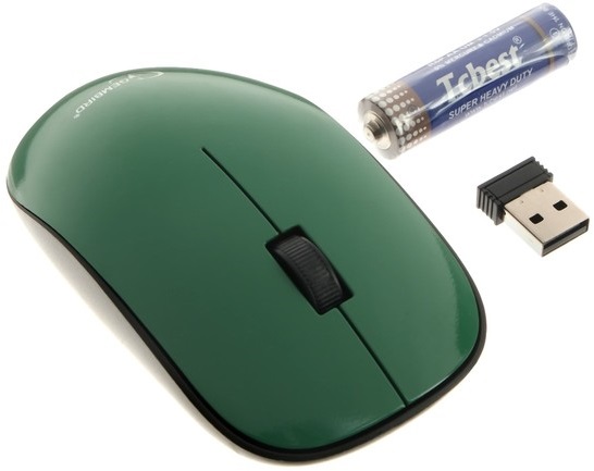 Мышь беспроводная Gembird MUSW-111-GRN (optical, 1200dpi, AA, black-green)