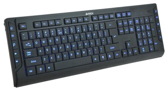 Клавиатура A4Tech KD-600L (USB, подсветка blue, black)