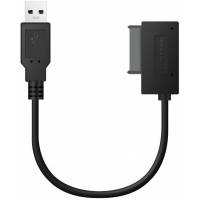 Переходник (USB 2.0 - > miniSATA, для подключения DVD привода ноутбука (ODD), 0.3m, black)