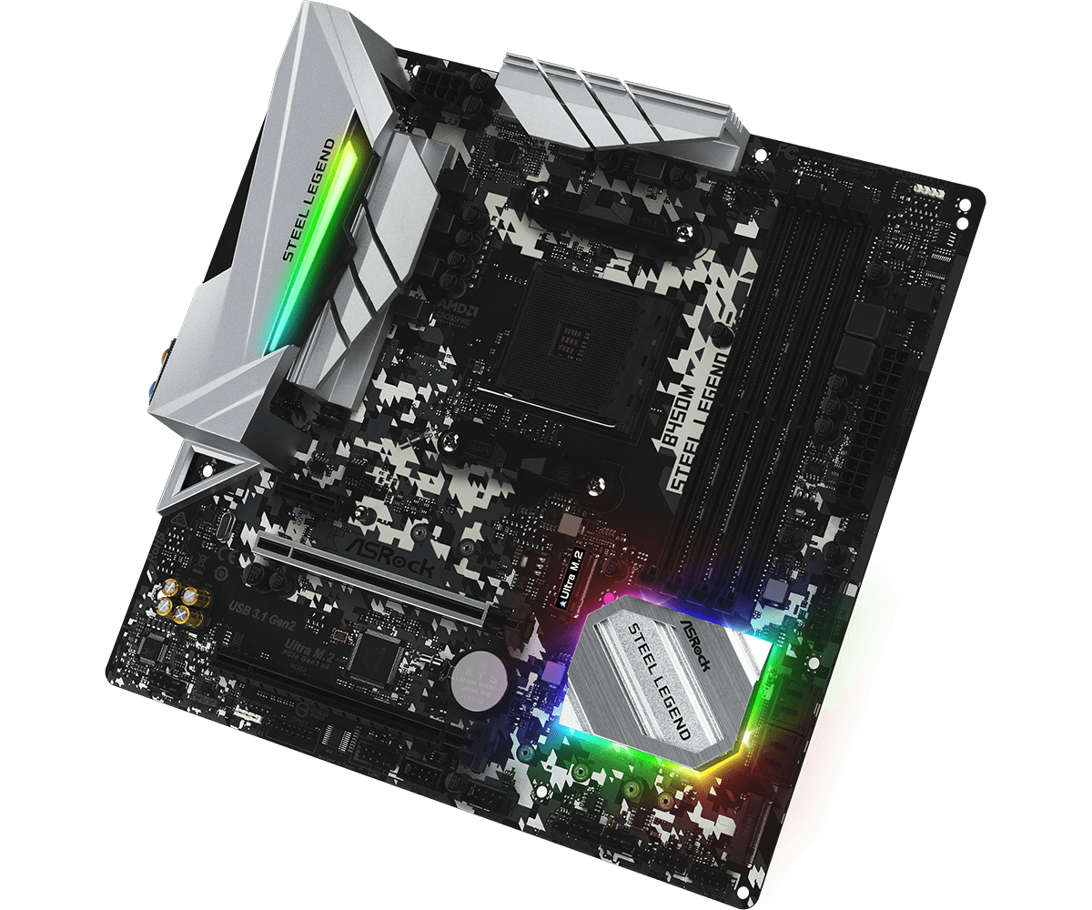 Материнская плата ASRock B450M STEEL LEGEND (AM4, mATX) RTL