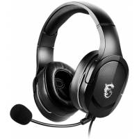 Наушники MSI Immers GH20 (полноразмерные закрытые, с микрофоном, регулятор, игровые, 1,5m, black-silver)