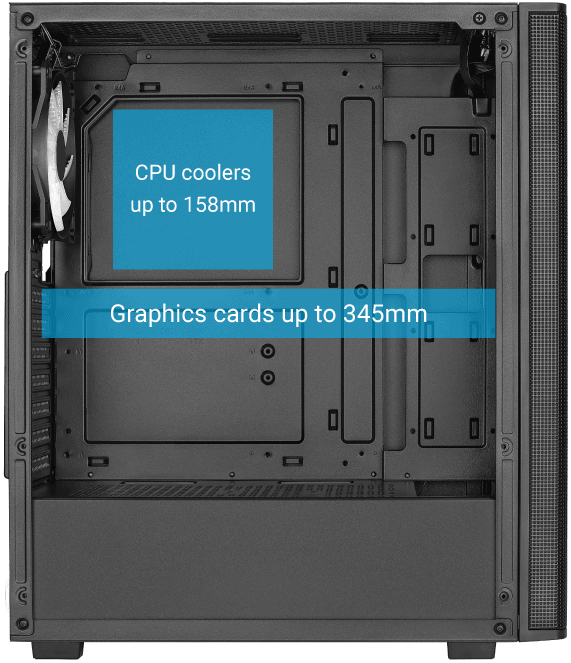 Корпус AeroCool Designer-G-BK-v1 (без БП, ATX, USB 3.0, 4x rainbow LED Fan, black)