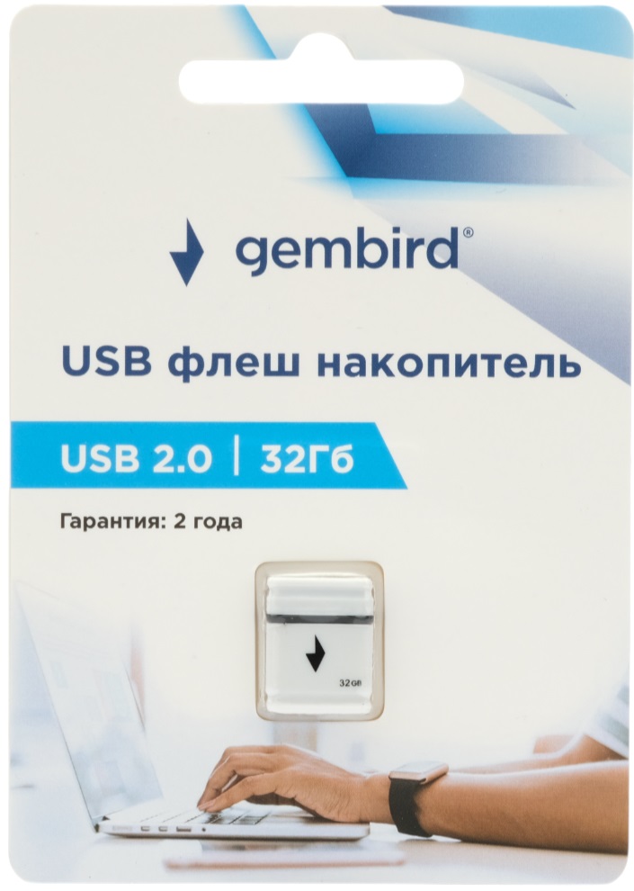 Флеш накопитель USB 2.0 32Gb Gembird (GFL-2.0-32mini, white)