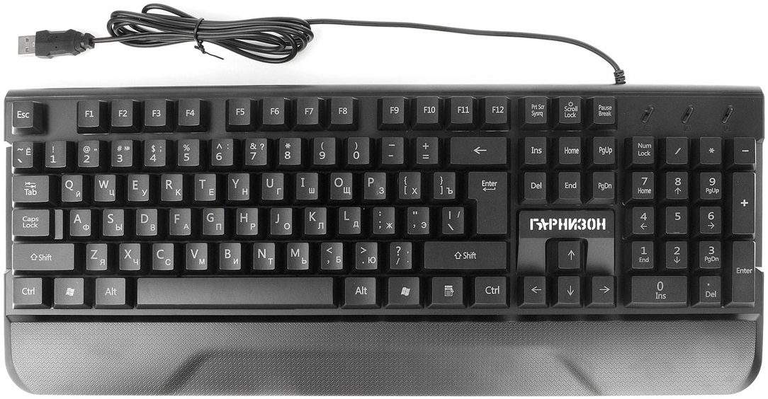 Клавиатура Гарнизон GK-350L (USB, радужная подсветка, black)