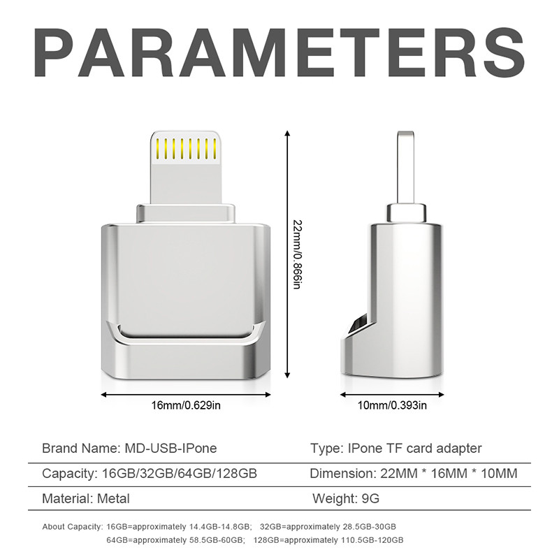 Карт-ридер (microSD, OTG Lightning, не ниже IOS 13, USB 2.0)