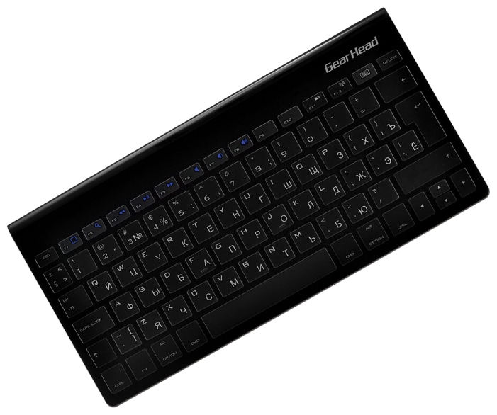 Клавиатура беспроводная Gear Head KB6500BTIP-R (Bluetooth, iOs 4 и выше, 2*ААА, black)