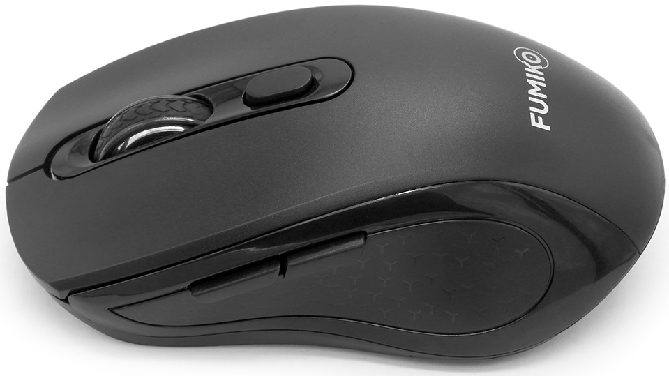 Мышь беспроводная FUMIKO QUICE FMA-14-K (optical, 1600dpi, AA (нет в комплекте), бесшумный клик, black)