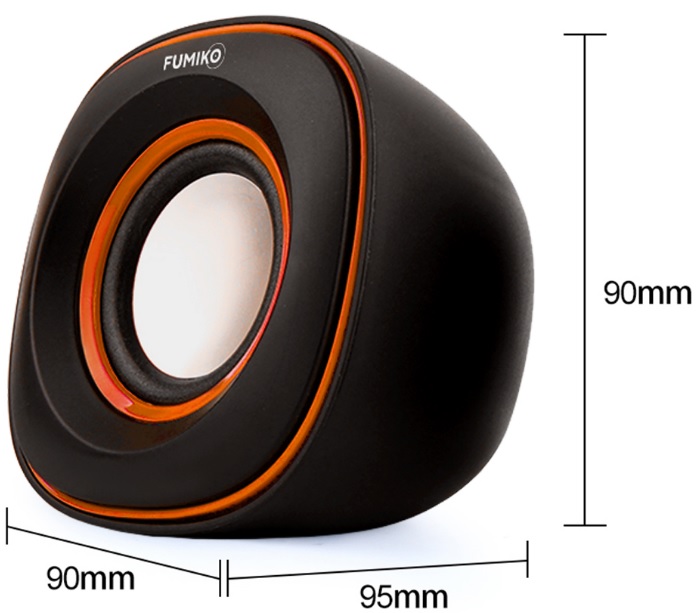 Колонки FUMIKO VEKTOR (3W, USB, black-orange)