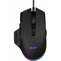 Мышь Acer OMW180 (USB, optical, 6400dpi, игровая, RGB подсветка, 1.8m, soft-touch, black)