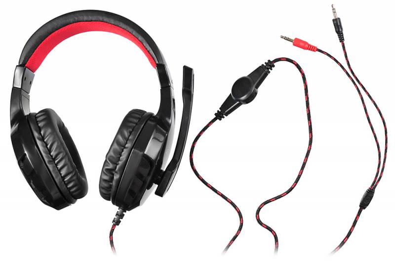 Наушники Oklick PHOENIX HS-L320G (полноразмерные закрытые, с микрофоном, регулятор, игровые, 1.9m, black-red)