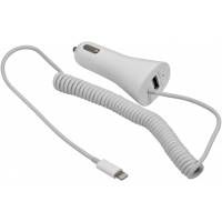 Зарядное устройство от прикуривателя Defender ACA-01 (1 USB разъём, кабель 1.5m для Apple, 1A, white)