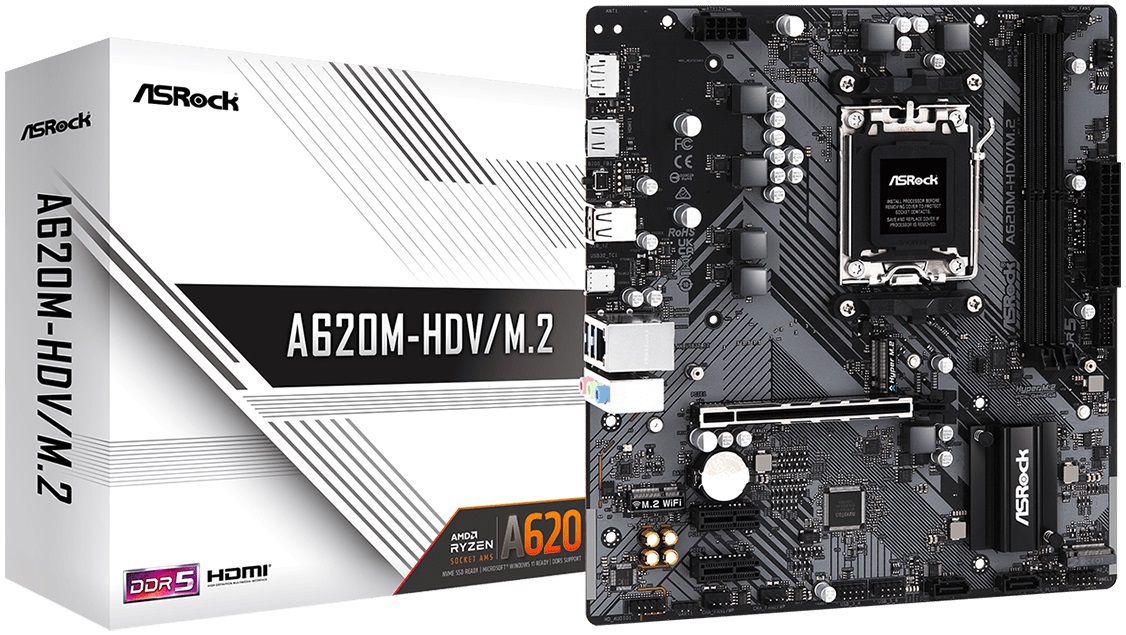 Материнская плата ASRock A620M-HDV/M.2 (AM5, mATX) RTL