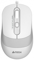 Мышь A4Tech Fstyler FM10S (USB, optical, 1600dpi, бесшумный клик, 1.5m, white-grey)