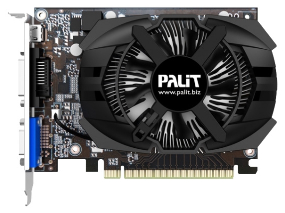 Видеокарта Palit GF GT740 OC 1Gb (128bit, GDDR5, DVI+mHDMI+VGA) RTL