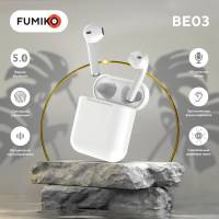Гарнитура FUMIKO BE03 (FBE03-01, вкладыши, беспроводная, Bluetooth 5.0, с микрофоном, до 3 часов работы от батареи, white)