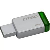 Флеш накопитель USB 3.1 16Gb Kingston DT50 (DT50/16GB, silver-green)