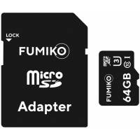 Карта памяти SDXCmicro Card 64Gb FUMIKO (FSD-13, Class 10, UHS-I U3, 104MB/s, адаптер SD)