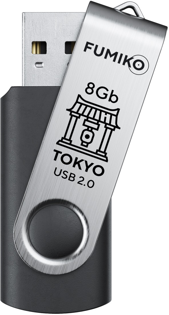 Флеш накопитель USB 2.0 8Gb FUMIKO TOKYO (FTO-02, 30MB/s, black)