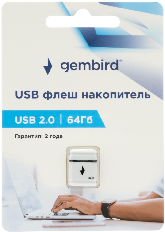 Флеш накопитель USB 2.0 64Gb Gembird (GFL-2.0-64mini, white)