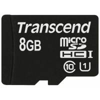 Карта памяти SDmicro Card 8Gb Transcend (TS8GUSDCU1, Class 10, UHS-I, 60MB/s, без адаптера)