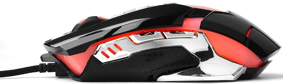 Мышь Gembird MG-530 (USB, optical, 3200dpi, игровая, подсветка, soft-touch, 1.75m, black)