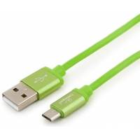 Кабель USB 2.0 Am - micro USB 1.0m (CC-S-mUSB01Gn-1M, серия Silver, green) Cablexpert