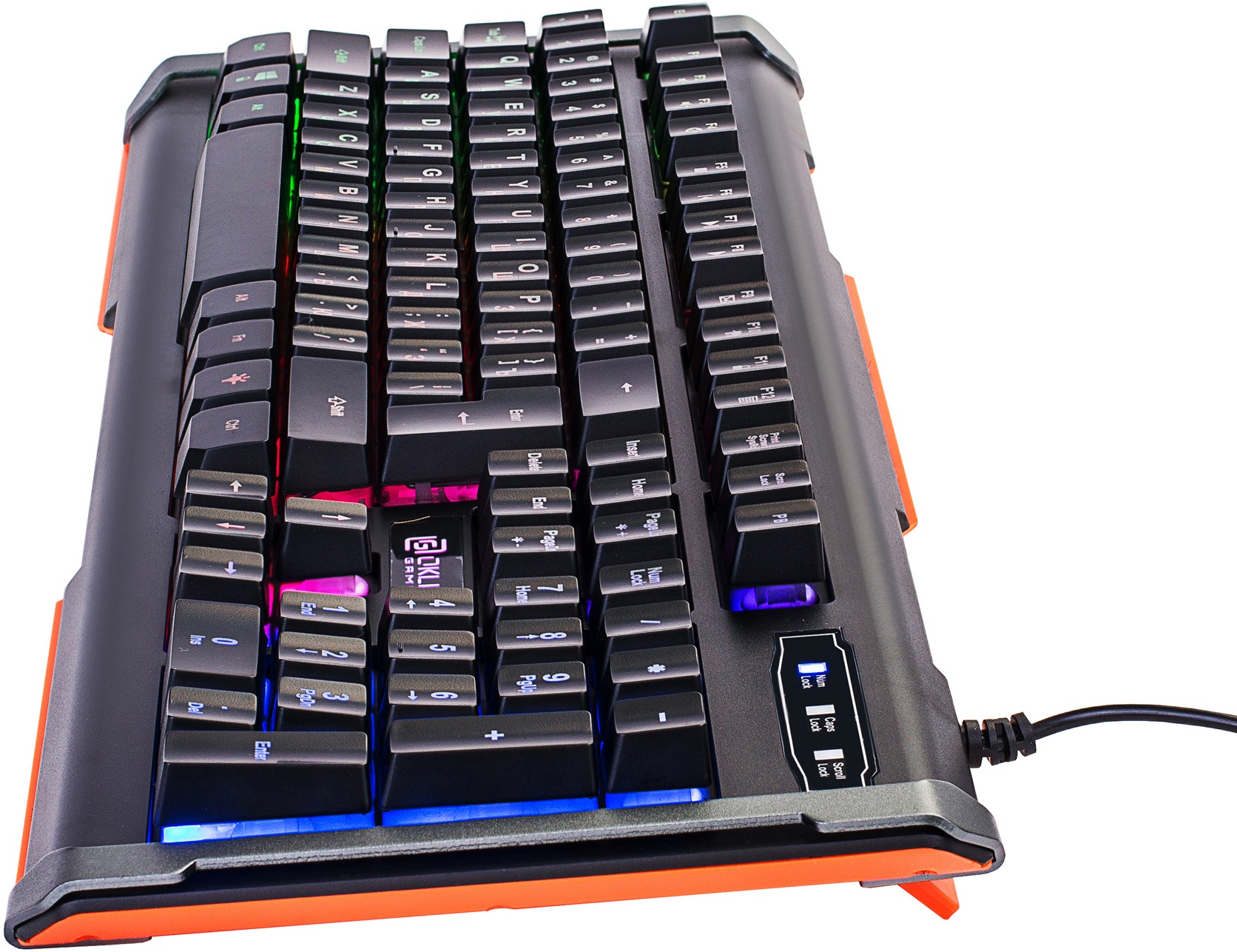 Клавиатура Oklick 717G BLACK DEATH (USB, игровая, регулируемая подсветка, мультимедийная, black)