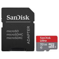 Карта памяти SDmicro Card 32GB SanDisk (SDSQUNS-032G-GN6TA, Ultra Android, Class 10, UHS-I, 80MB/s, адаптер SD)