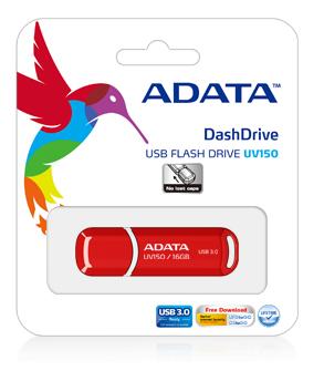 Флеш накопитель USB 3.0 16Gb ADATA UV150 (AUV150-16G-RRD, red)