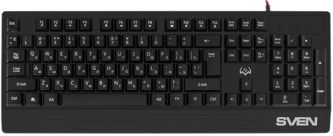 Клавиатура Sven KB-G8300 (USB, регулируемая подсветка, игровая, мультимедийная, black)