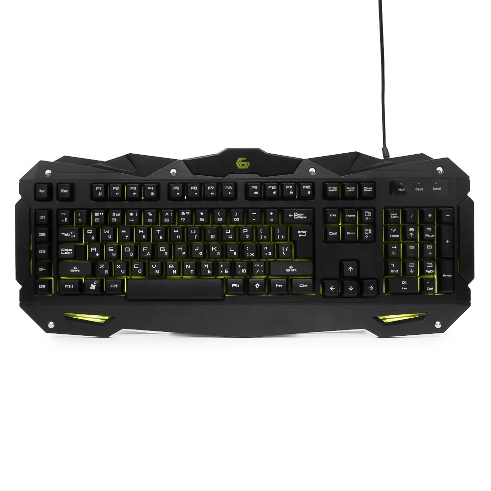 Клавиатура Gembird KB-G200L (USB, регулируемая подсветка, антифантомные механизированные клавиши, игровая, мультимедийная, black)