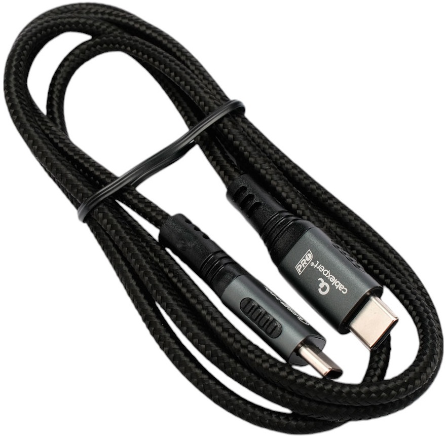 Кабель USB 2.0 Type-C - Type-C 1.0m (CCP-USB2.0-240W-1M, медь, 5A, 240W, нейлоновая оплётка, быстрая зарядка, QC4.0, PD3.1, black) Cablexpert