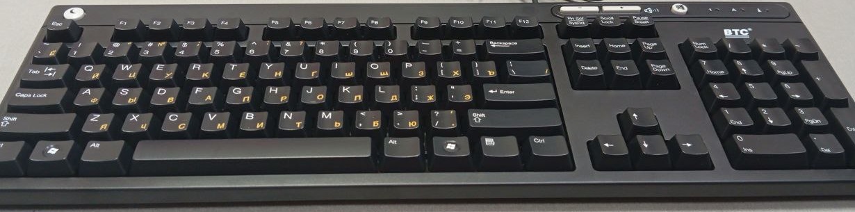 Клавиатура BTC 5109 (USB, мультимедийная, 1.5m, black)