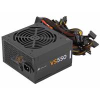Блок питания Corsair 550W (VS550, 80+, 120mm, 20+4+4+4pin, 2*PCI-E 6+2pin, 4*SATA, 4*HDD, 2*FDD) RTL