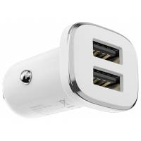 Зарядное устройство от прикуривателя Borofone BZ12 (12/240V - USB, 2 USB разъёма, 2.4А max, кабель Type-C 1m, white)
