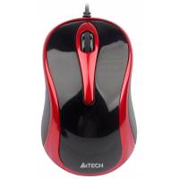 Мышь A4Tech N-360-2 (USB, optical, 1000dpi, 1.5m, black-red)