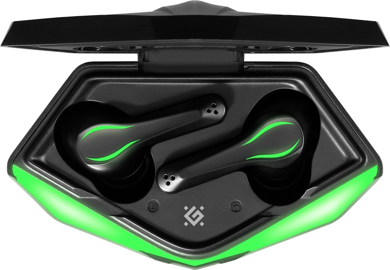 Гарнитура Defender CyberDots 220 (затычки, беспроводная, Bluetooth 5.0, с микрофоном, Type-C, до 4 часов работы от батареи, black)