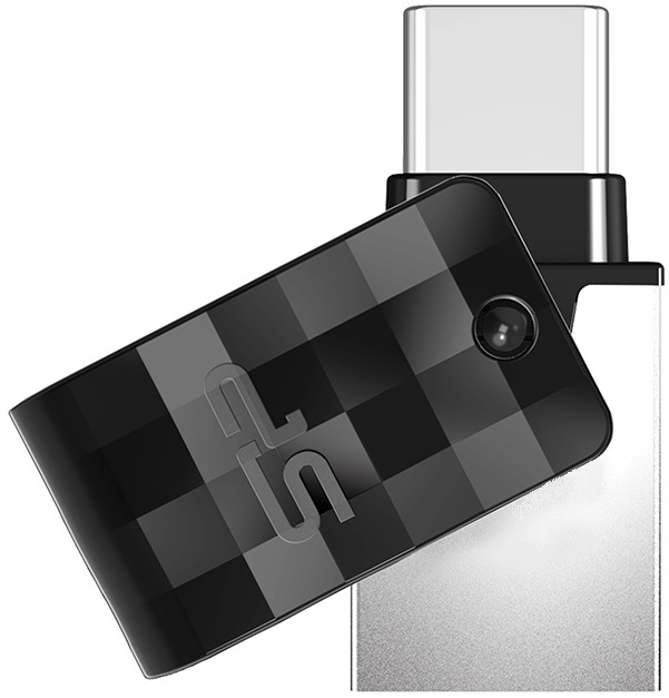 Флеш накопитель USB 3.2 128Gb Silicon Power Mobile C31 (SP128GBUC3C31V1K, USB Type A + USB Type-C, OTG, black)