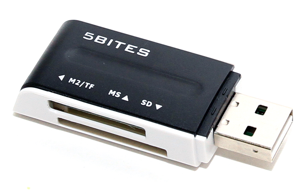 Карт-ридер 5bites 46 in 1 (RE2-102BK, SD, microSD, miniSD, MS, M2, MMC, MS, чёрный, USB2.0)