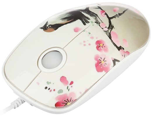 Мышь QUMO Serenity M43 (USB, optical, 1000dpi, синяя подсветка, 1.5m, waterprinting)