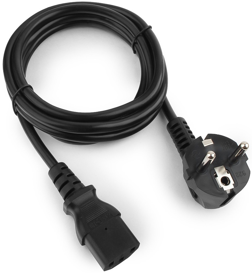 Кабель питания (RPC-186BL PRO 1.8, сис. блок - розетка, 1.8m, 0.75mm2, 10A, black) КУБ