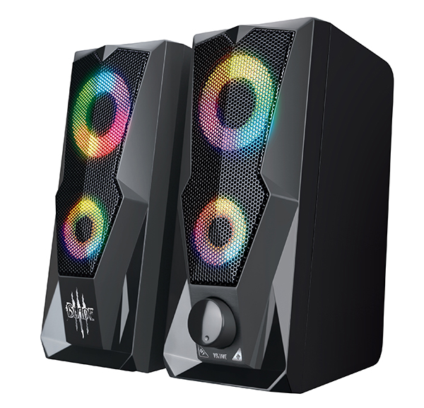 Колонки QUMO Blade (15W, USB, RGB подсветка, black)