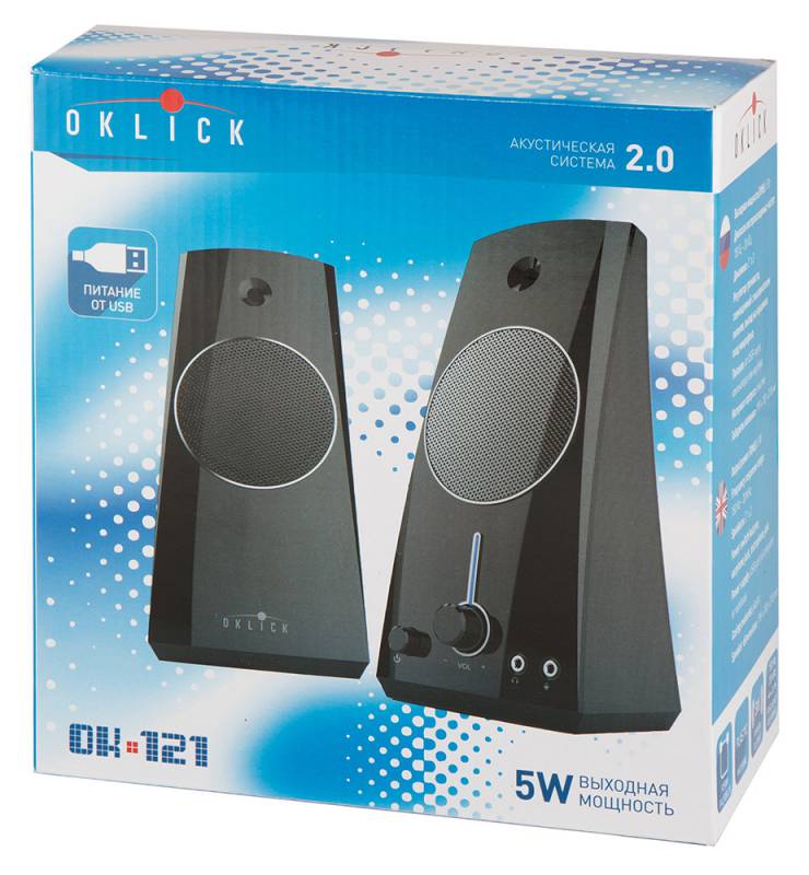 Колонки Oklick OK-121 (2x2.5W, USB, black)