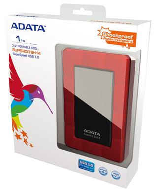 Внешний HDD 2,5" 1.0Tb ADATA (ASH14-1TU3-CRD, USB 3.0, black-red)